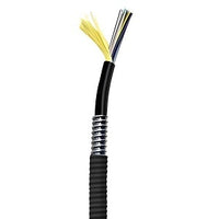 Hubbell HFCD19006R3BK Fiber Optic Cable, 6-Fiber, Armored, Terminal Box, 6', Black
