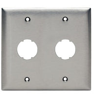 Hubbell HISF22 Hi-Impact Stainless Steel 2-Gang Wallplate