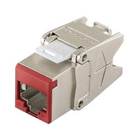 Hubbell HJS6AR CAT6a Shielded Jack with Cobra-Lock Termination, Red