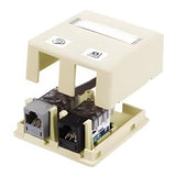 Hubbell HSB2EIP 2-Port Housing, Surface Mount, PlenumRated, Electric Ivory