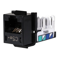 Hubbell HXJ5EBK CAT5e Keystone Jack 8POS UNI A/B, Black