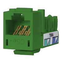 Hubbell HXJ5EGN CAT5e Keystone Jack 8POS UNI A/B, Green