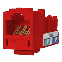 Hubbell HXJ5ER CAT5e Keystone Jack 8POS UNI A/B, Red