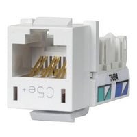 Hubbell HXJ5EW24 CAT5e Keystone Jack 8POS UNI A/B, 24-Pack, White
