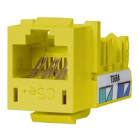 Hubbell HXJ5EY CAT5e Keystone Jack 8POS UNI A/B, Yellow