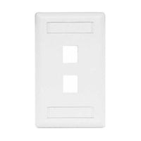 Hubbell IFP12W 2-Port Rear Loading Multimedia Faceplate, Single Gang, White