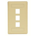 Hubbell IFP13EI 1-Gang 3-Port Keystone Wallplate, Flush Mount