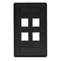 Hubbell IFP14BK Wallplate Flush 1-Gang 4-Port Wall Plate, Black
