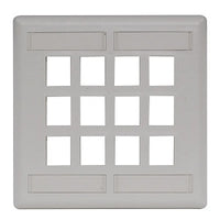 Hubbell IFP212OW 12-Port Wallplate, 2-Gang, Flush Mount, Office White