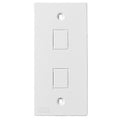 Hubbell KP2162W KP Series 1-Gang, 2 Jack Openings Faceplate, White