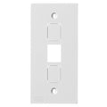 Hubbell KP2163W KP Series 1-Gang, 3 Jack Openings Faceplate, White