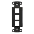 Hubbell NS613BK NetSelect Plate Decorator Frame, Keystone, 3-Port, Black