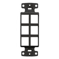 Hubbell NS616BK Decorator Frame Plate, Keystone Frame, 6-Pack, 6 Port, Black