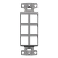Hubbell NS616GY Decora Keystone Frame Plate, 6-Port, Gray
