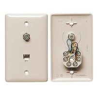 Hubbell NS748LA Ceiling Mount Wall Mount Plate, Single Gang with Forward Connectors, 6 Position 6 Conductor Screw Terminal, Light Almond