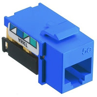Hubbell NSJ5EB24 CAT5e Keystone Jack 8POS UNI A/B, 24-Pack, Blue