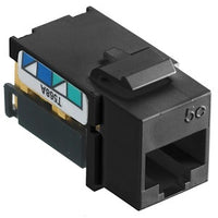 Hubbell NSJ5EBK24 CAT5e Keystone Jack 8POS UNI A/B, 24-Pack, Black