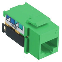 Hubbell NSJ6GN24 CAT6 Keystone Jack, 8POS UNI A, 24-Pack, Green