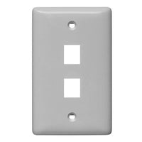 Hubbell NSP12GY Label-Less 1-Gang 2-Port Gray Wallplate