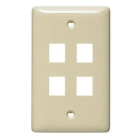 Hubbell NSP14I Wall Plate Label-Less 1-G 4-Port EI and Keystone Plates