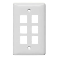 Hubbell NSP16W Wallplate Label-Less 1-Gang 6-Port Wall Plate, White
