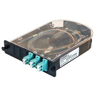 Hubbell OCSPLCD6M4 Fiber Splice Cassette, 6-Fiber, Aqua LC Duplex Adapters, Zirconia Ceramic, OM3/OM4
