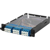 Hubbell OCSPLCQ24SMEV OptiChannel 24‑Fiber OS2 SM LC Quad Splice Cassette, Blue