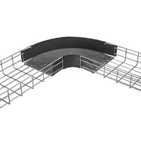 Hubbell HBTR0624SWBK Wire Basket, Preform Radius 90, 6"H x 24"W, Black