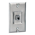 Hubbell SP5ER iSTATION Series Wall Mount Phone Plate, Stainless Steel