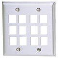 Hubbell SSF212 12-Port Duplex Gang Plate, Stainless Steel