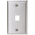 Hubbell SST1473 1-Gang Wall Plate With One Jack, Stainless Steel