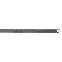 Hubbell PT206124BK Power Strip, 6-Outlet, 20A, 1-Circuit, 3D, 6-Duplex, Black