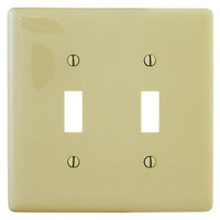 Hubbell NPJJ2I Wallplate Jumbo 2-Gang Toggle, Ivory