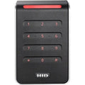 HID 40KNKS-02-0002BL Signo 40K Pigtail Keypad Reader with Smart Profile, Wiegand, 4-Bit Message, Red LED, Flashing Green, Red Keypad Backlight, Black with Silver Trim