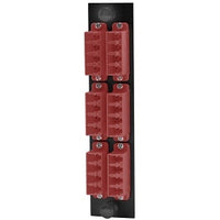 Hubbell FSPLCQM6R Fiber Optic Patch Panel with 24 Ports and 6 LC Quad Connectors, Push-Buzz Release Mechanism