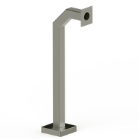 PEDESTAL PRO 42-3-12-N 42" Heavy Duty Nickel Finish Gooseneck Pedestal