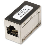 Intellinet 505130 CAT6 Modular Inline Coupler, 8P8C Female to 8P8C Female, FTP, Silver