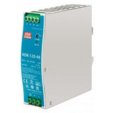 Intellinet 508728 Industrial DIN-Rail Mount Power Supply Unit, 120W, Single Output, 48VDC at 2.5A, Complete Protection Functions, Universal AC Input, Slim Metal Housing, Blue/Silver