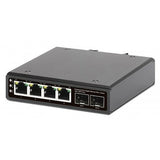 Intellinet 508995 Industrial 4-Port Gigabit PoE++ Switch with 2-Port SFP, PoE Power Budget 240W, Output Up to 95W per Port, DIN-Rail Mount, IP40, Metal Housing