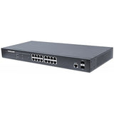 Intellinet 561341 16-Port Gigabit Ethernet PoE+ Web-Managed Switch with SFP Ports,IEEE 802.3at/af PoE+ / PoE Compliant, 220W, Self-Healing Network, Endspan, 19" Rackmount
