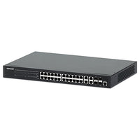 24-Port Gigabit Ethernet PoE+ Web-Managed Switch with 4 Gigabit Combo Base-T/SFP Ports