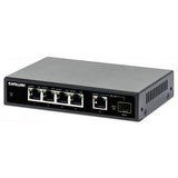 Intellinet 561822 5-Port Gigabit Ethernet PoE+ Switch with SFP Port, PoE Power Budget 91W, Desktop Format, Wall-Mount