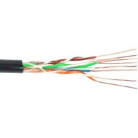 West Penn 4245OSPBK1000 CAT5e Outdoor Cable, 24/2 Solid BC, UTP, UV Resistant PE, 1000' (304.8m) Reel, Black