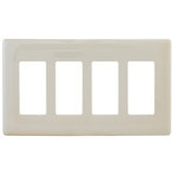 Hubbell NPS264LA Wall Plate, 4G DEC Snap-On, Light Almond