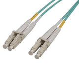 Intellinet 751865 OM3 LC-LC UPC Multimode Fiber Optic Patch Cable, Duplex, OFNR, 9.8', Aqua
