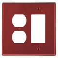 Hubbell P826R Wallplate2-G1 Duplex 1 Decora, Red