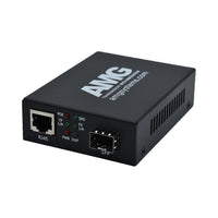 AMG Systems AMG210M-1FAT-1SM1A-P30 Mini Media Converter 100Mb Ethernet to Multimode Fiber, 1-Fiber, LC Connector, 30W PoE+