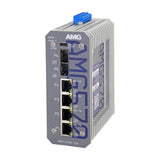 AMG Systems AMG570-2GBT-2GAT-2S-P240-KS1 Series Kit Layer 2 Managed Industrial Ethernet Switch with 2x 60/90W PoE, 2x30W PoE, 2x SFP Ports, 52V PSU, 2x 1Gb SM SFP, 500m