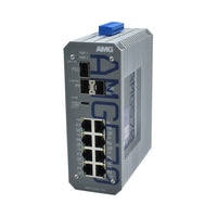 AMG Systems AMG570-2GBT-4GAT-2G-3S-P300 Series Layer 2+ Managed Industrial Ethernet Switch, 8x 10/100/1000TX, 2x 90W, 4x 30W PoE, 3x 100M/1G/2.5G SFP Switch, 52V, 480W PSU, 2x 1Gb MM SFP