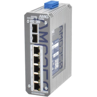 AMG Systems AMG350-4GBT-1G-2S-P240 Series Industrial 7-Port Unmanaged PoE Switch, DIN Rail / Wall Mount, 52-56VDC Power Input